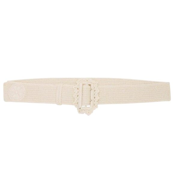 nastyamasha Crochet Belt With Embroidery Logo in Off White One Size New Womens main image 5